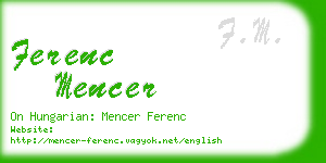 ferenc mencer business card